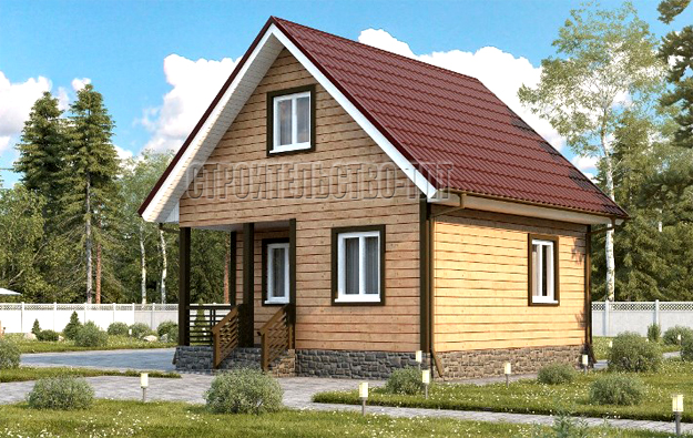 Проект дачного дома из керамзитобетонных блоков ДА -252 | Строительство  дачи в Тольятти и Самаре